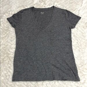 Madewell Women's Gray V-Neck T-shirt